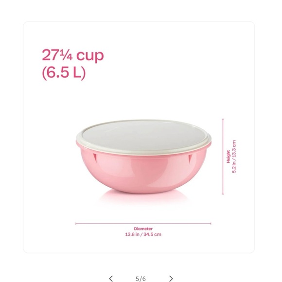 NEW (NIP)Tupperware Pink Fix-N-Mix Bowl, 26 cup capacity - Picture 3 of 8